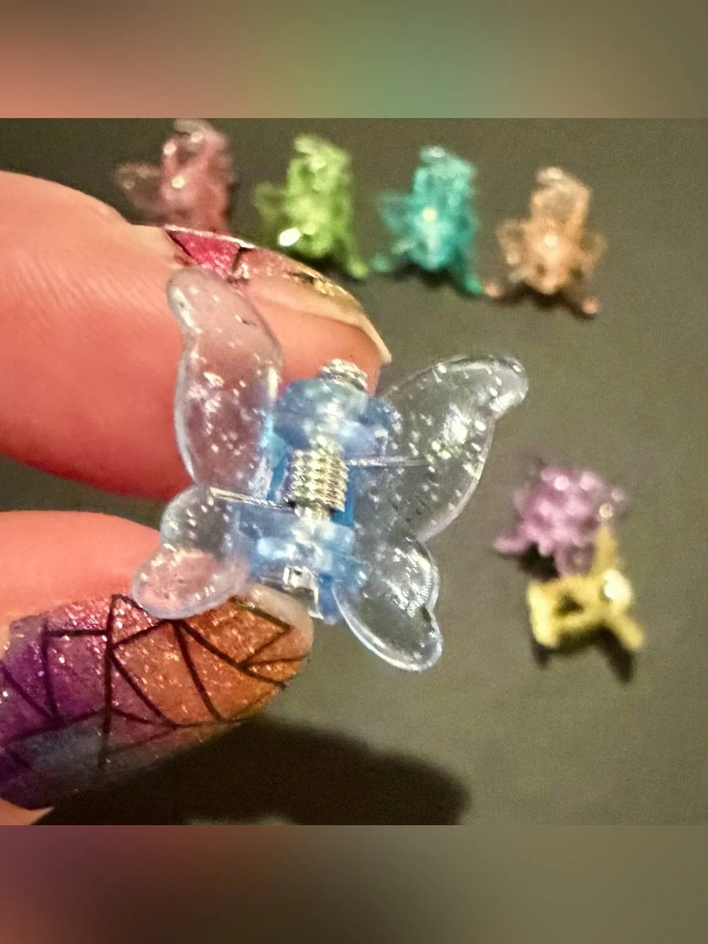 8 Mini Butterfly Glitter Hair Clips 🦋 #90s #y2k vibes